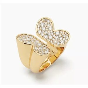NWT Kate Spade In a Flutter Large Butterfly Ring/ Pave Stones -Size 7